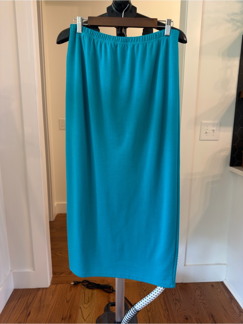 Nuggles Teal Elastic Waist Midi Skirt
